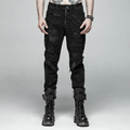 Men's Punk Rock Broken Gothic Casual Male Motocycle Denim Pants