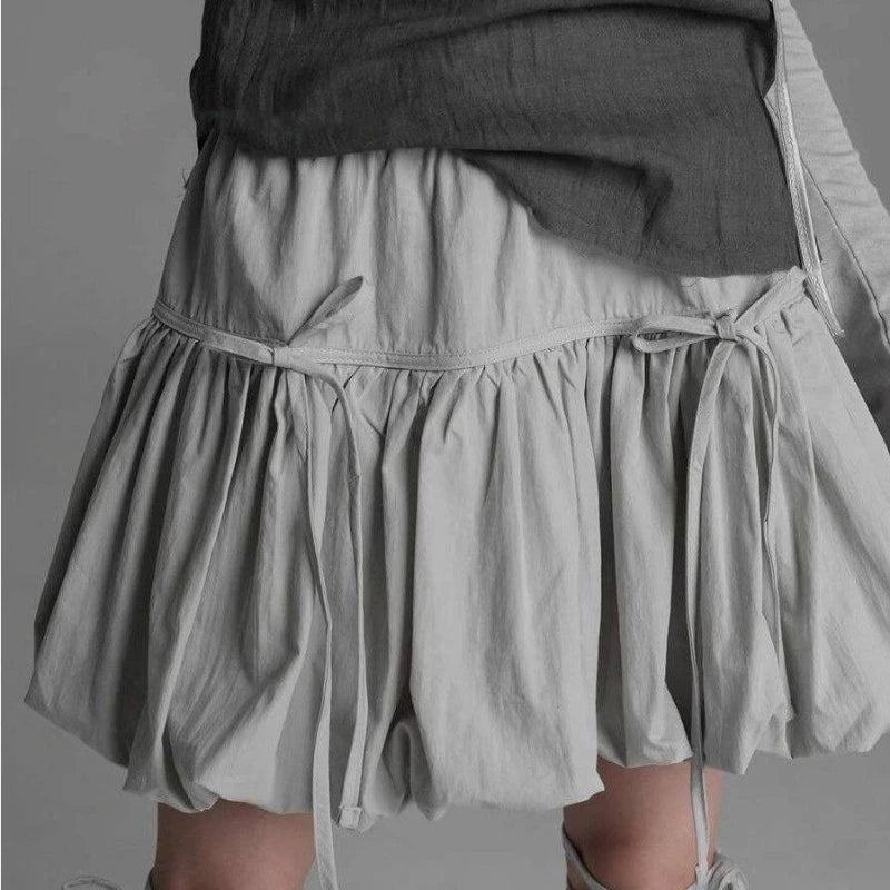 Women Kawaii Puffy Mini Skirts Sweet Girls Elastic Waist Short Gothic Bubble Skirt Ladies