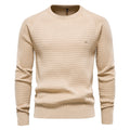 Autumn and Winter Men Sweater Cotton Casual Pullover Men Solid Plaid Comfortable Breathable Sweater