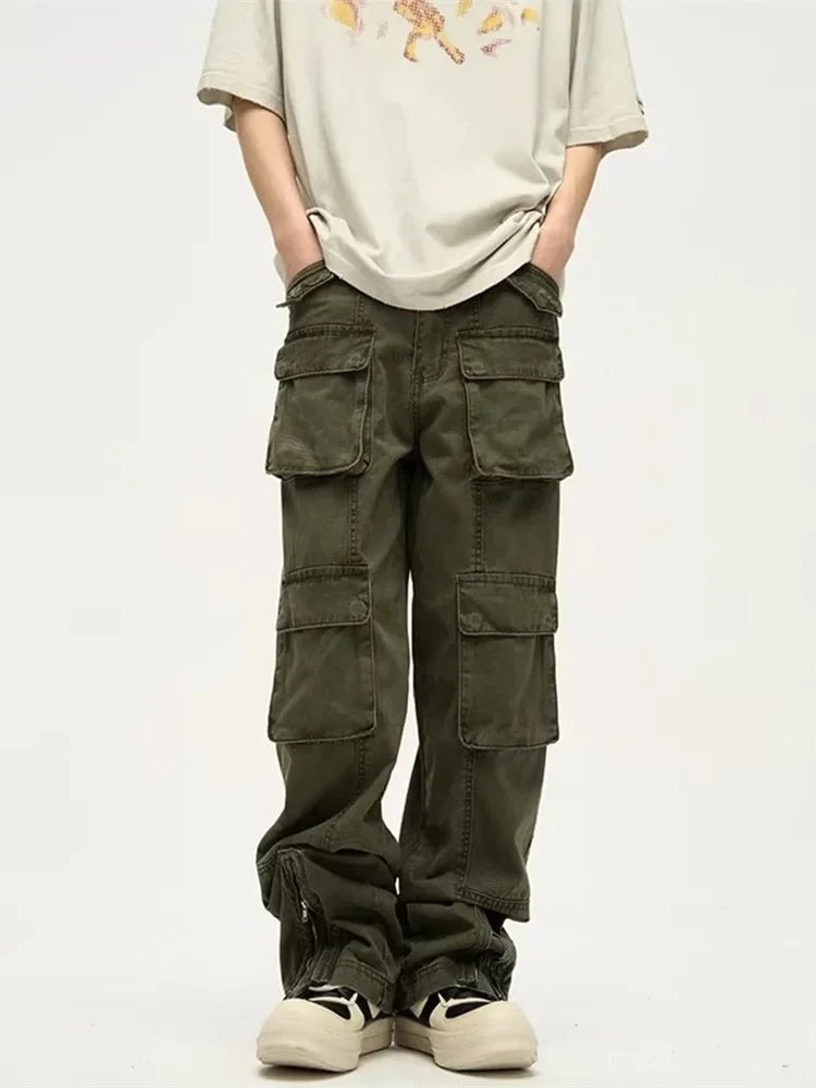 Baggy Cargo Jeans Pants For Men Clothing Straight Luxury Trousers