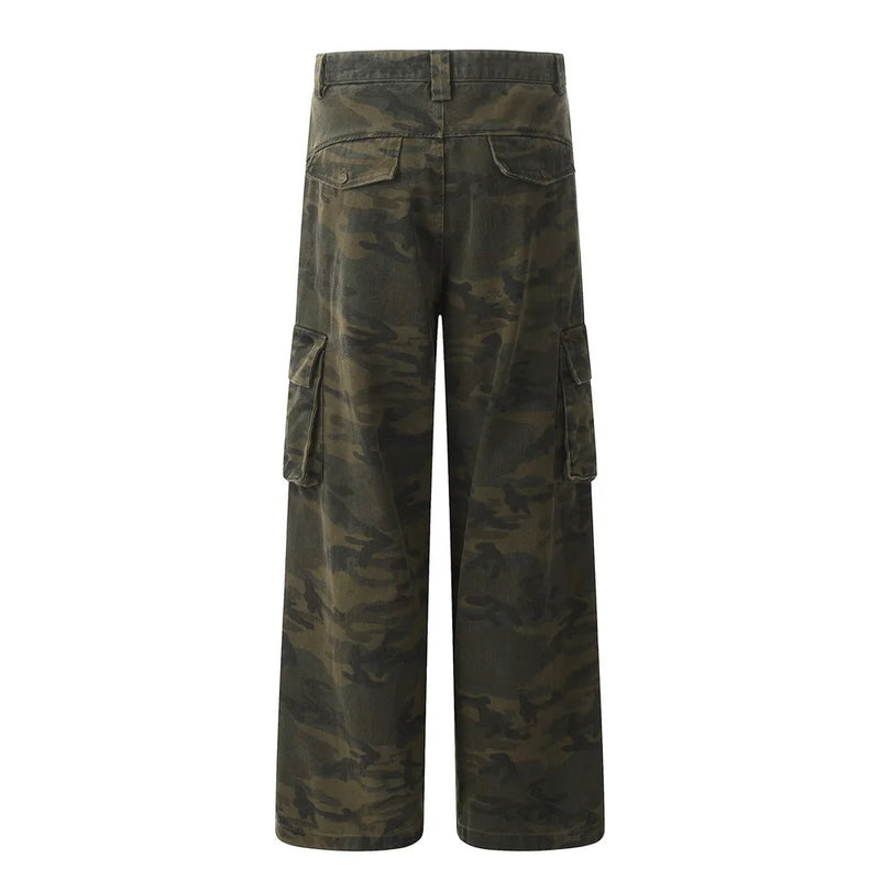 Retro Multi-pocket Camouflage Cargo Pants Men's and Women's Tactical Pants