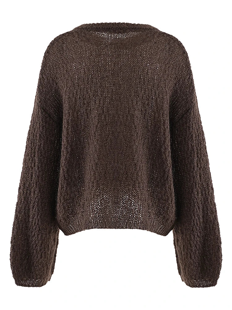 Women's Sweater Round Neck Wool  Knitted Pullovers Autumn