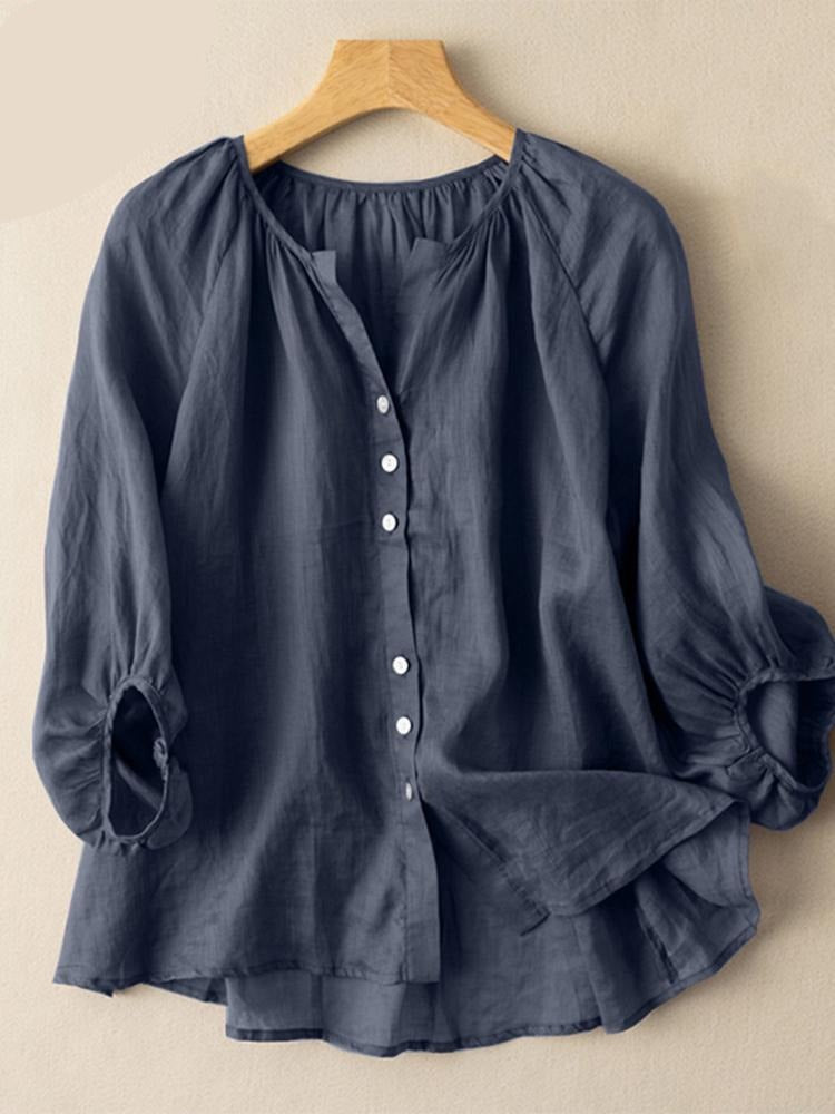 Women Summer Shirt Elegant Casual Solid Tops