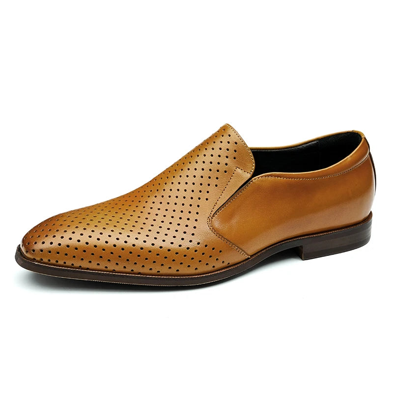 Men's Genuine Leather Spring Luxury Elegant Slip On Designer Wedding Shoes Bride For Men