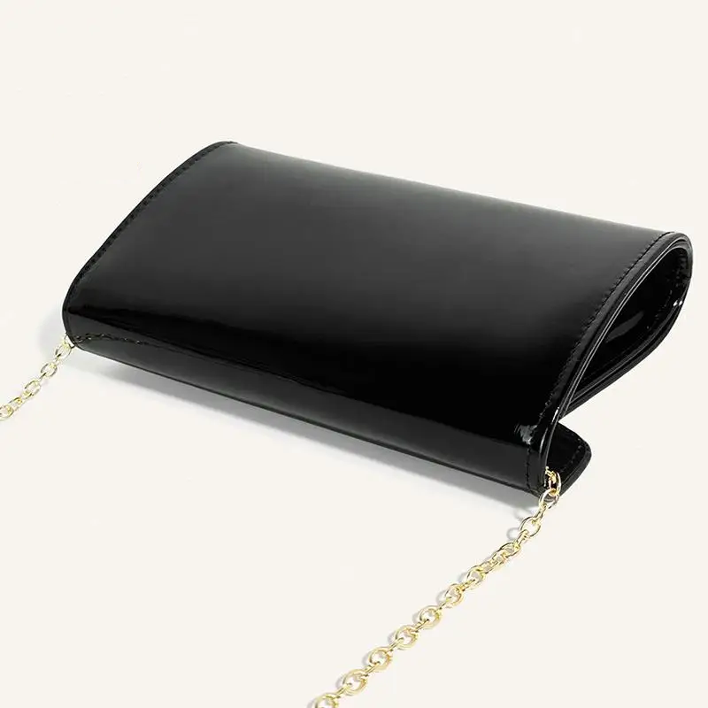 Smooth Envelope Clutch Handbag Women Evening Party Flip Bags Metal Chain Crossbody Shoulder