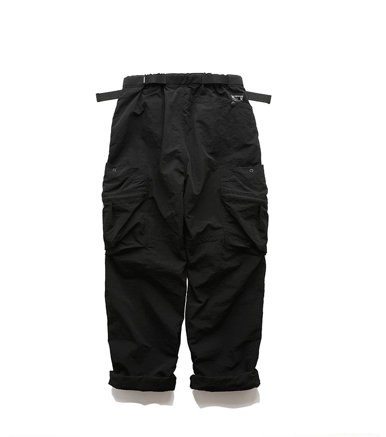 Outdoor multi-pocket functional pants men loose retro casual overalls