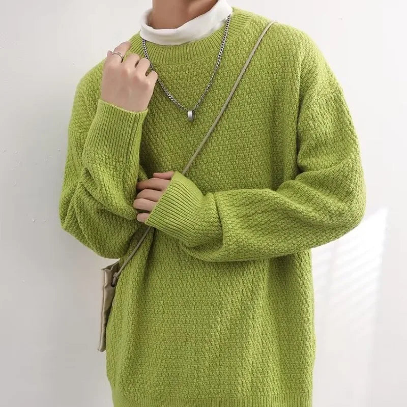 Men Pullovers Knitted Sweater for Male Loose Casual Winter Sweater