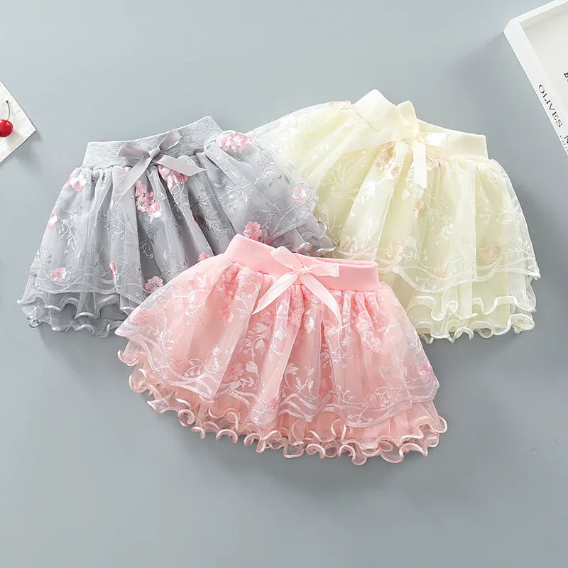 Girls' Mesh Skirts Children's Skirts Style Puffy Skirts Four Seasons Princess Cake Skirts