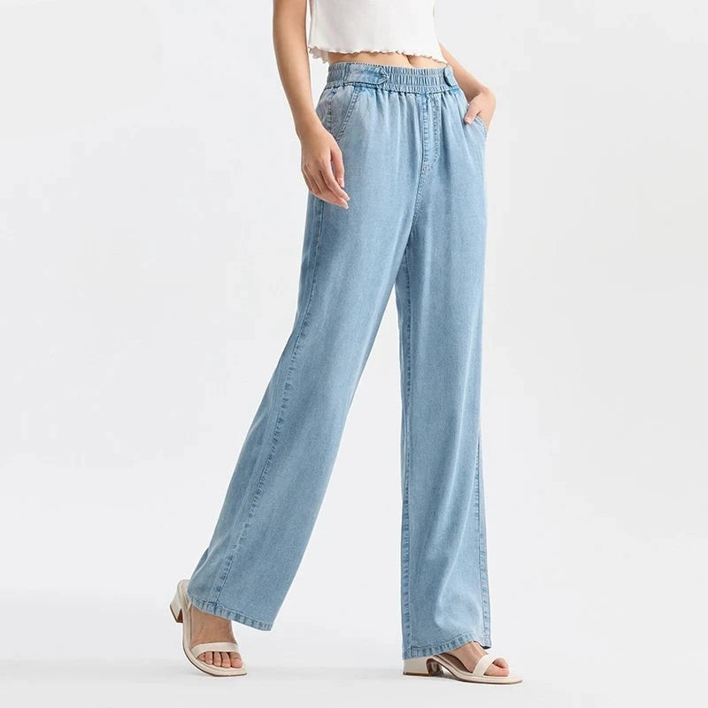 Women Trousers Simple Style Summer Wide-Legged Trousers