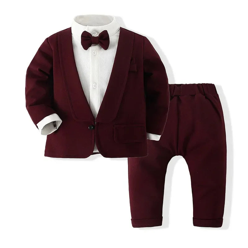 Children Clothing Gentlemen Dress Boys Suit Two-piece Set Kids Clothes for Boys Baby Boy Clothes Sets