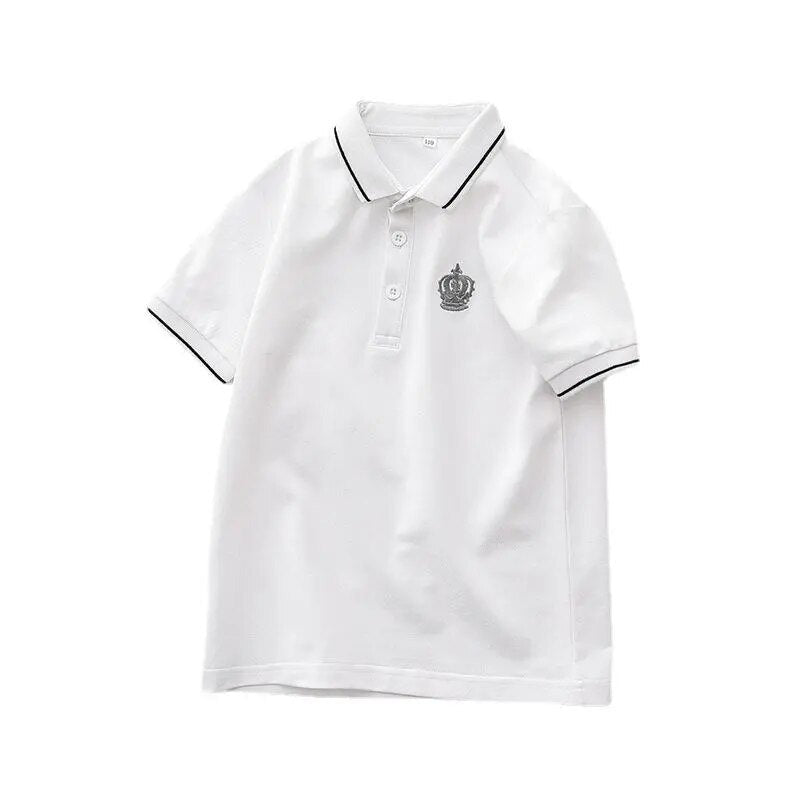 Boys Polo Shirt Kids Short Sleeve Cotton T Shirts with Embroidery Children Summer Outerwear Tops School Sport Clothes