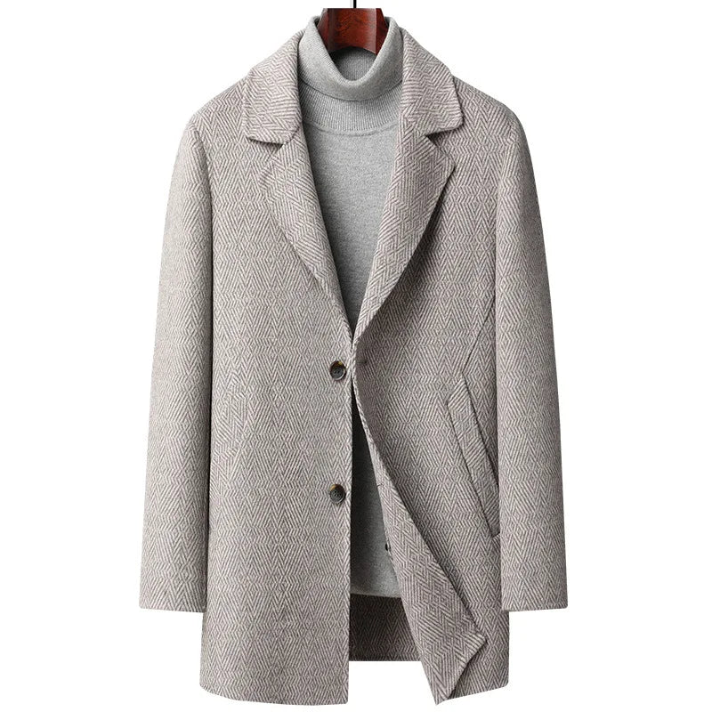 Detachable Inner Lining Wool Double-Sided Woolen Coat Men Winter