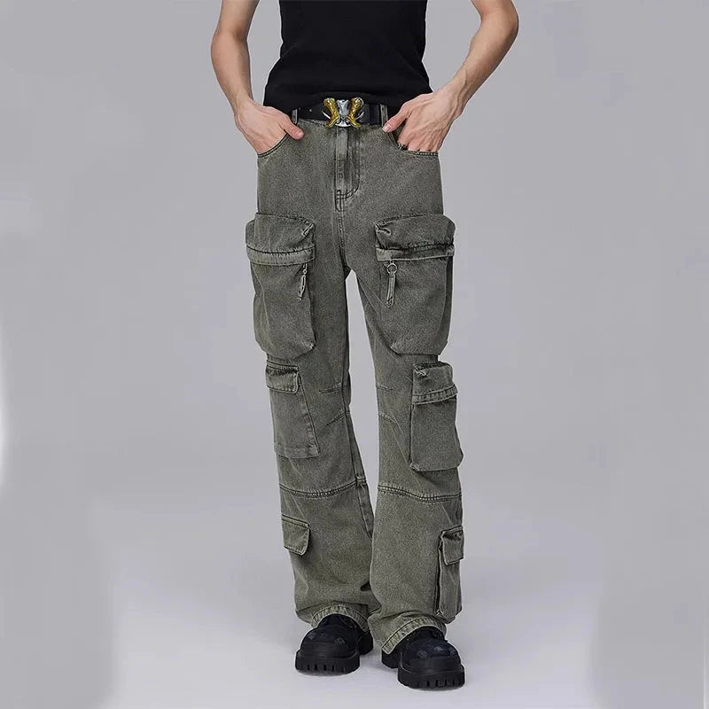 Men Cargo Denim Pants