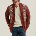 Lapel Sweatercoats Men Boho Style Knitted Cardigan Jacket Men Winter Casual Knit Sweater Cardigans