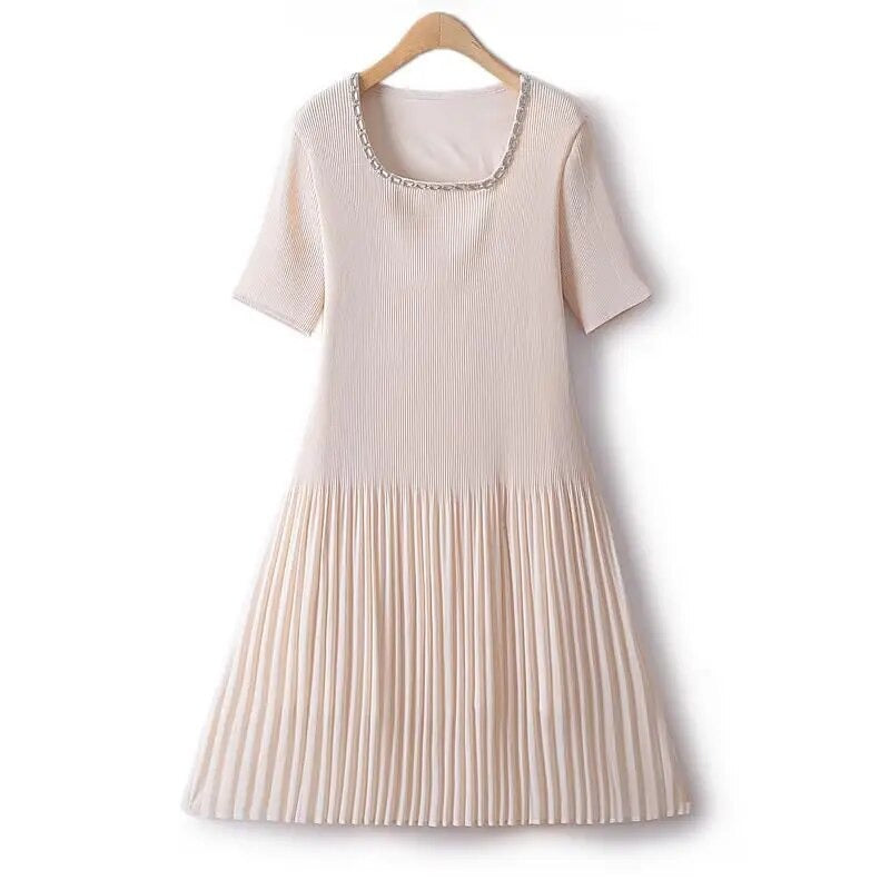 Elegant And Pretty Dresses For Women Summer European Chiffon Small Swing Pleated Female