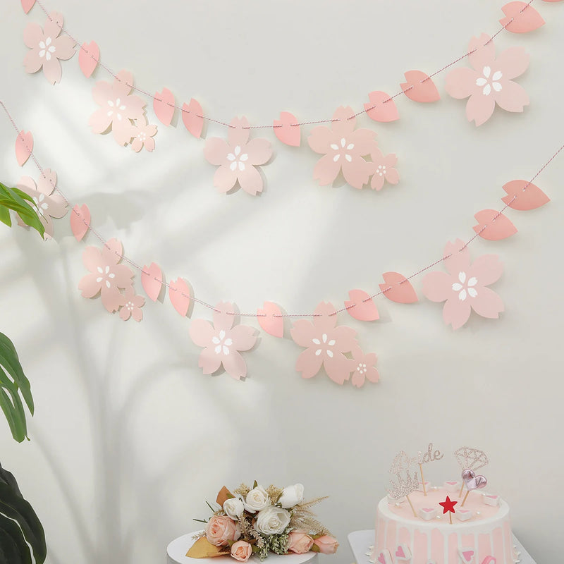 1PC Cherry Blossom Pink Flag Party Decoration Room Wall Layout