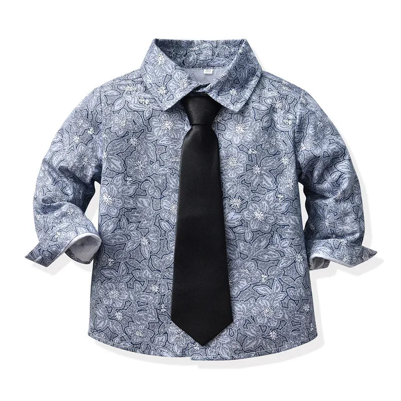 Children Floral Bowtie Shirts vest trousers Toddler Boy Formal Suit Kids Clothing Sets