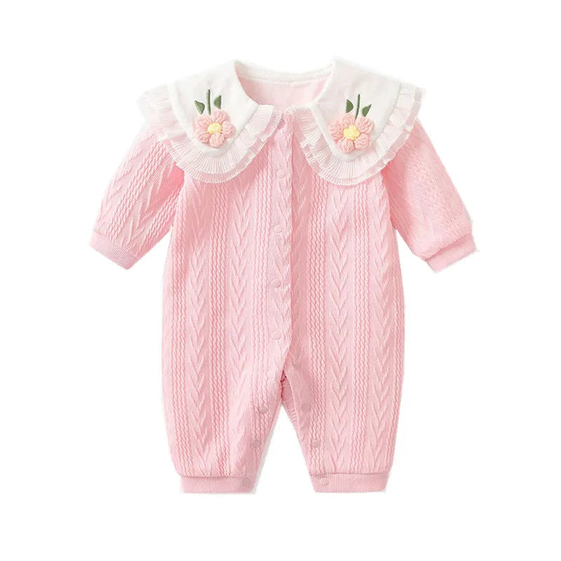 Infant Rompers Embroidery Girls Clothes Long Sleeve Newborn One-Piece Jumpsuit Baby Outerwear 0-2Y