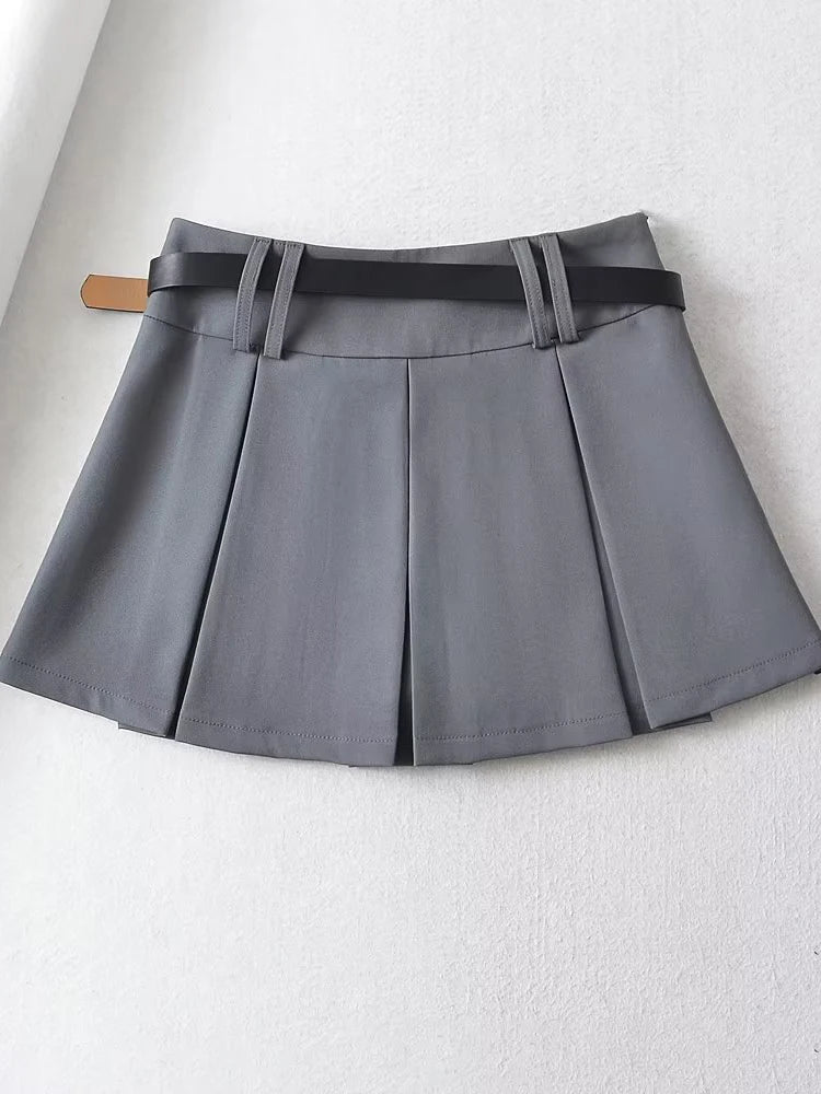 Women Summer Pleated Mini Preppy Super Short Skirt Shorts