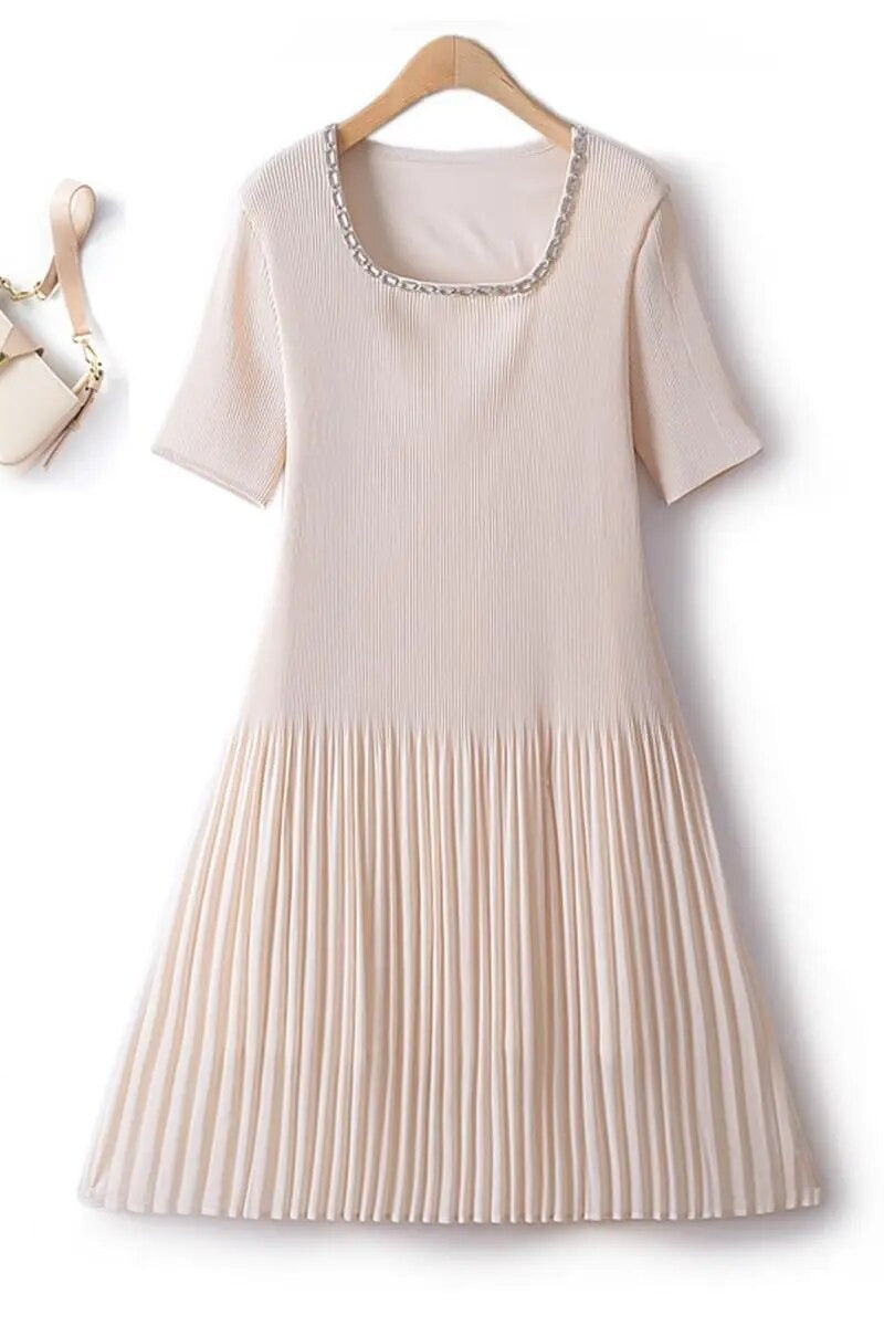 Elegant And Pretty Dresses For Women Summer European Chiffon Small Swing Pleated Female