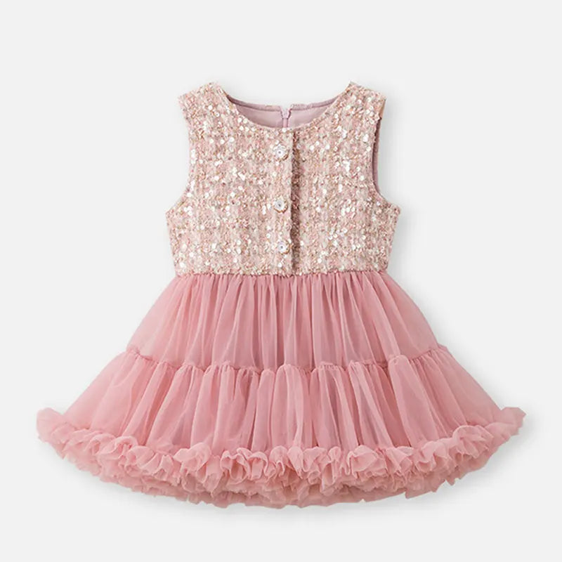 Girls Dress Fluffy Tulle Sleeveless Vest Princess Kids Ballet Party Performance Dress for Children