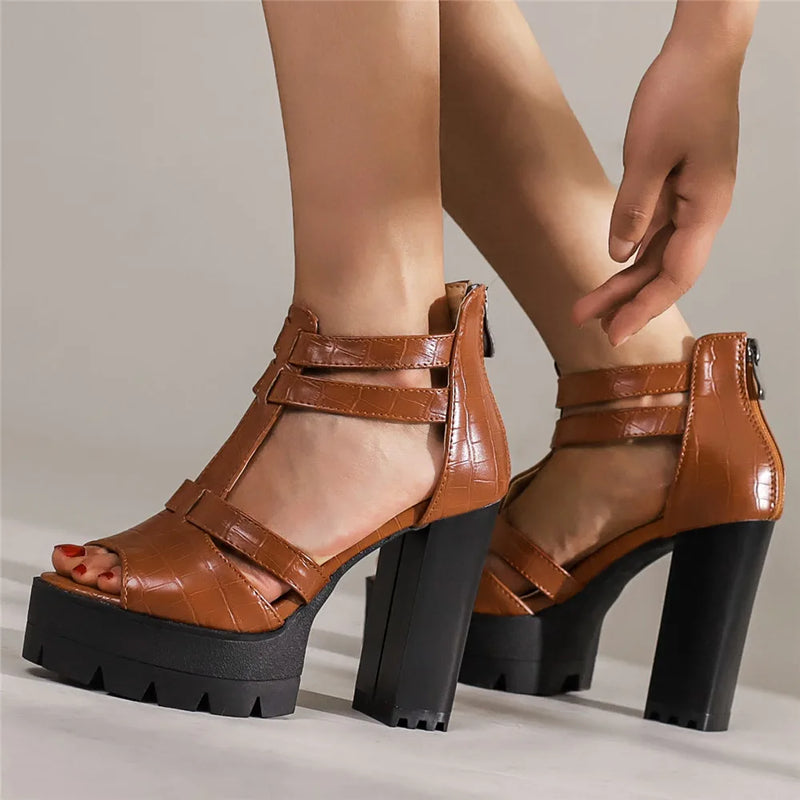 Pumps Summer Shoes For Women Sandals Platform Rome Thick Heels