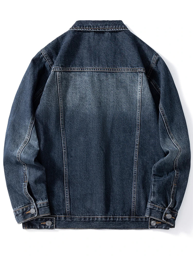 Casual denim jacket men's loose jacket loose workwear tops men's clothing