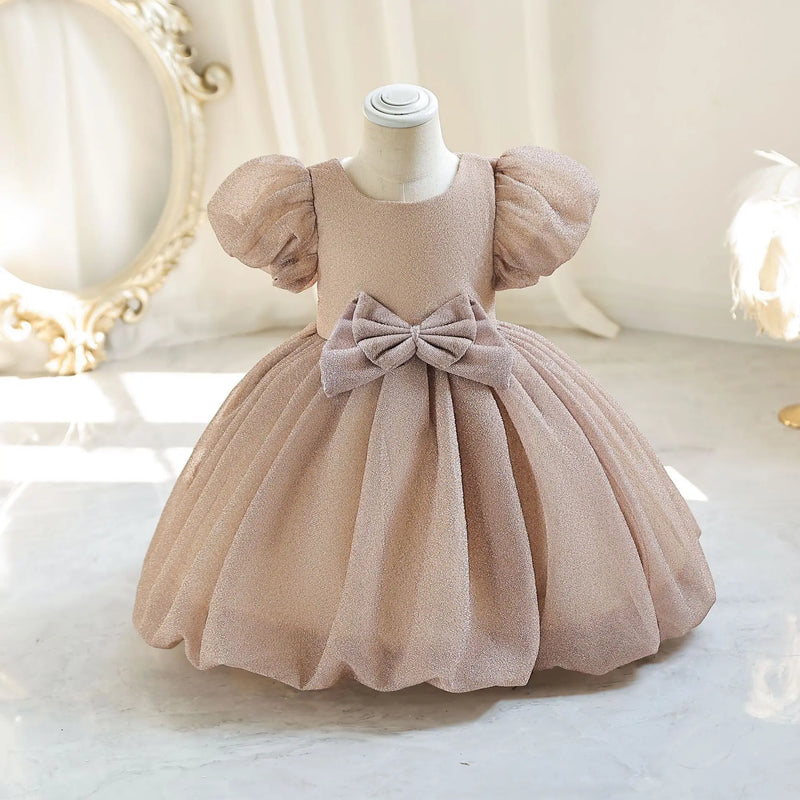 Toddler Baby Luxury Party Wedding Dress Child's First Birthday Princess Dresses For Girls Kid's Shiny Bridemaid Ball Gown