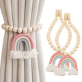 Boho Bead Garlands Curtain Tassel Wood Bead Curtain Rope Holdback Curtain Holders For Drape Decor