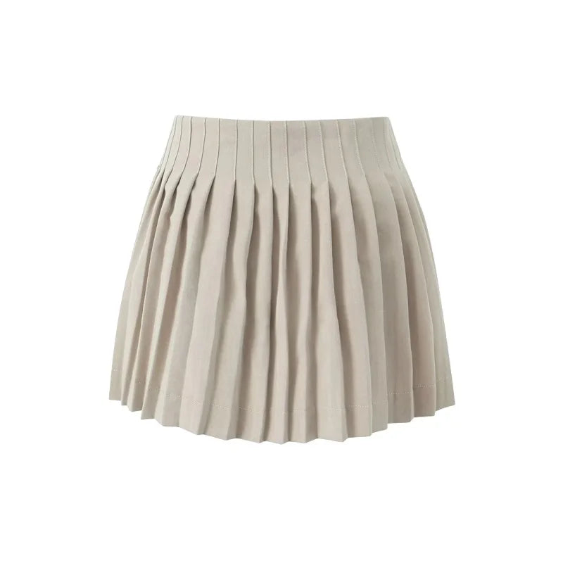 Skirt Women's Summer Pleated Skirt Mini Fashion Casual Lace Up Slim Skirt