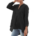 Linen Women Shirt Casual Flax Three-quarter Sleeve Loose Lady Blouses Top Female Clothing