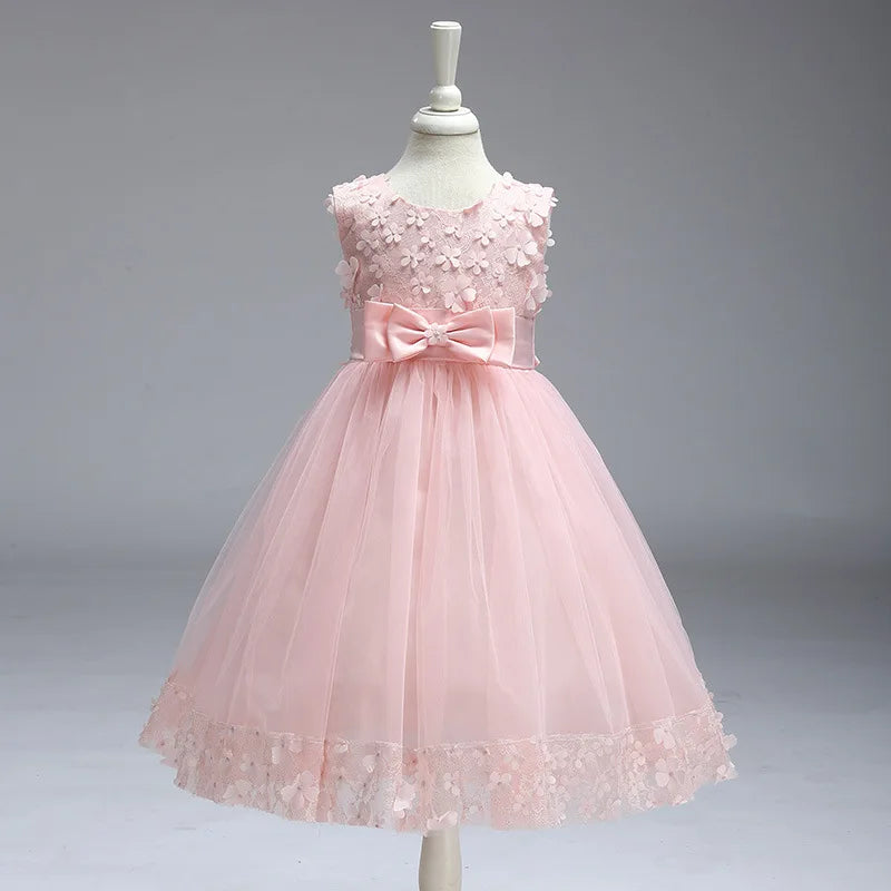 Summer Little Bridesmaid Dress For Girls Children Princess Dresses Elegant