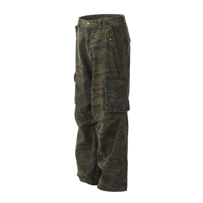 Retro Multi-pocket Camouflage Cargo Pants Men's and Women's Tactical Pants