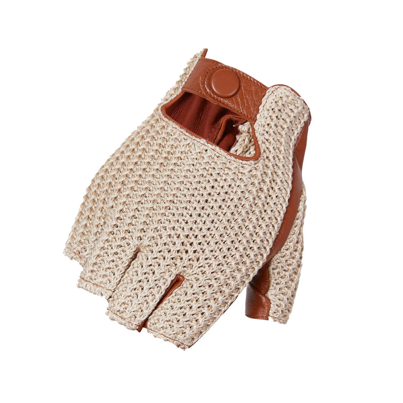 Men Gloves motorcycle locomotive Half Finger Gloves Knitted Leather Thin Unlined Knitting Mittens