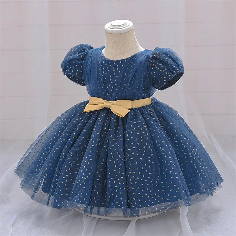 Infant Baby Girls Birthday Dresses Christening Gowns Baby Baptism Clothes Lace Bow Princess Dresses