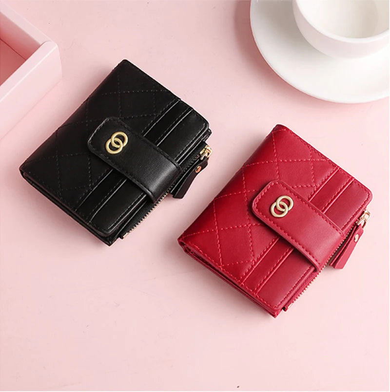 Leather Wallets for Women Luxury Designer Purses with Card Holder Cute Money Bag