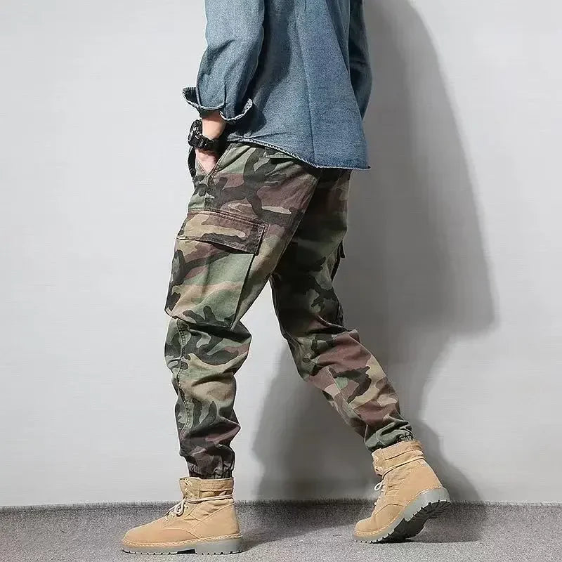 Men's Cargo Pants Male Trousers Pocket Camouflage Regular Fit Slacks Clothing