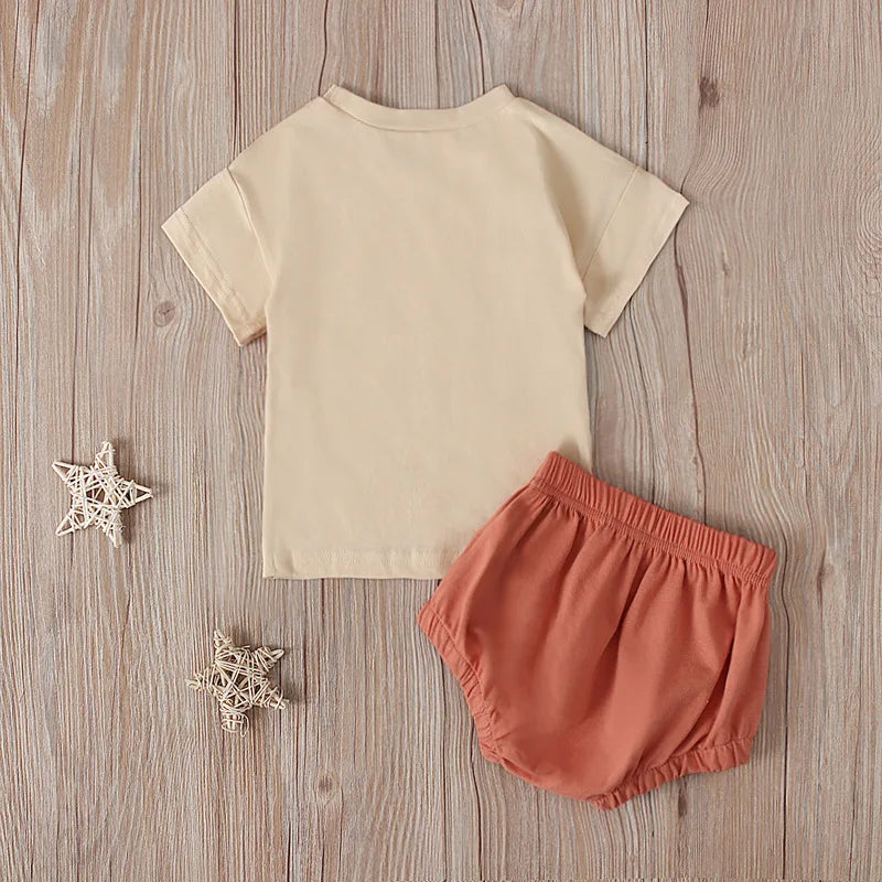 Newborn Baby Clothes Toddler Girl Summer Outfits Casual Cute T-shirt Shorts Kids Clothing Set