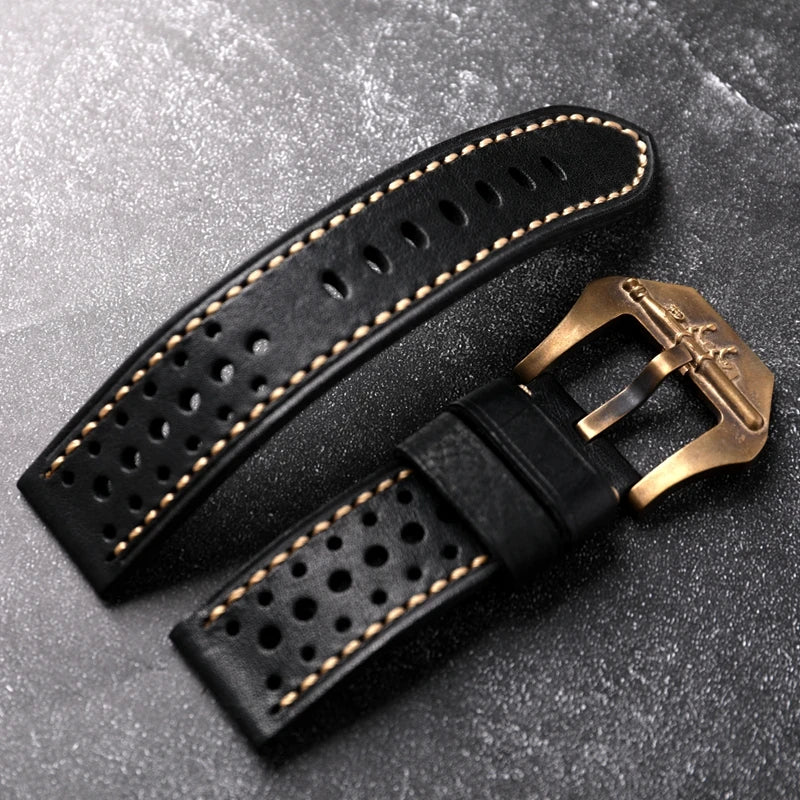 Handmade Leather Watchband Breathable Style Thickened Style Men's Bracelet Vintage Style