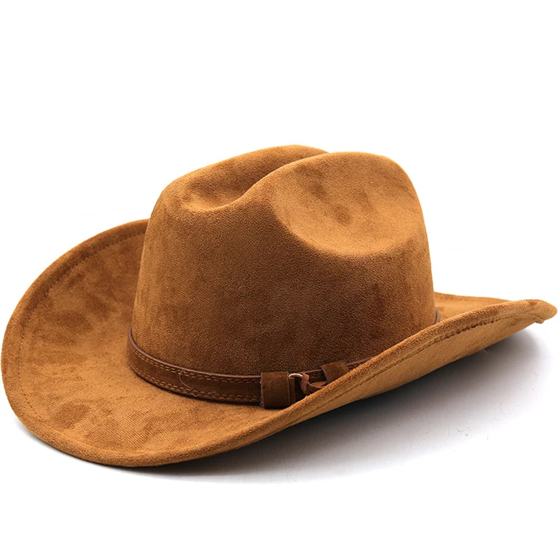 Natural Panama Soft Shaped Suede west Hat Summer Brim Beach Sun Cap Fedora Hat