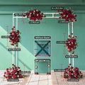 Artificial Flowers for Wedding Arch Burgundy Rose Eucalyptus Floral Home Party Baby Shower