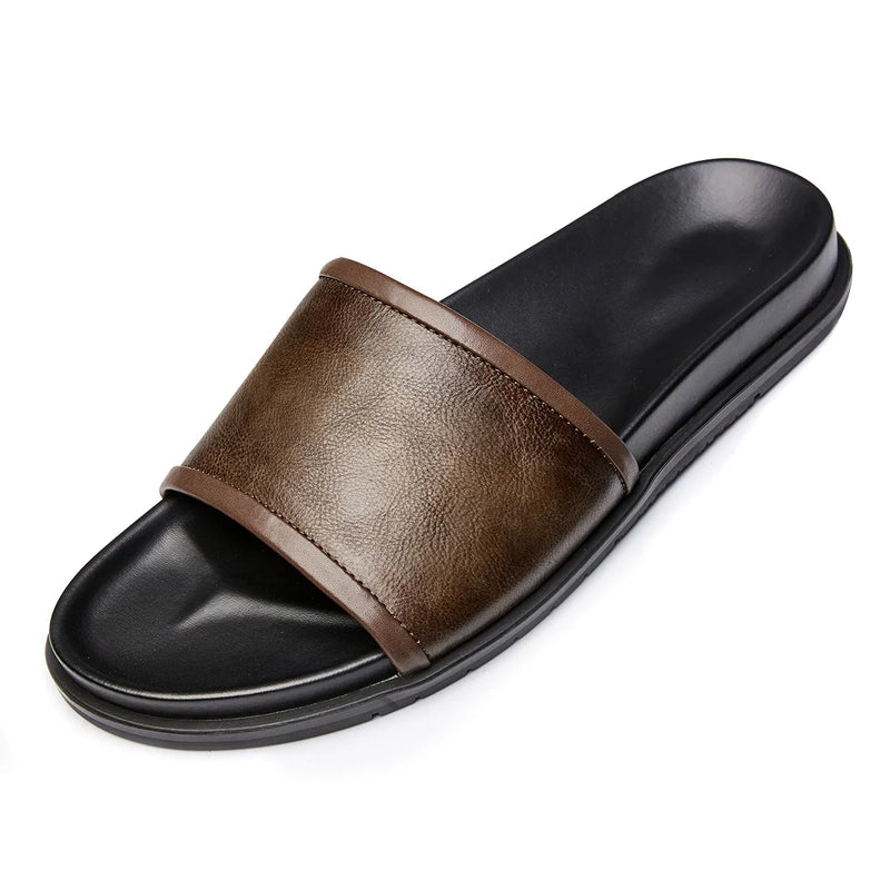 Men Genuine Leather Slippers Summer Casual Men Handmade Sandals Shoes