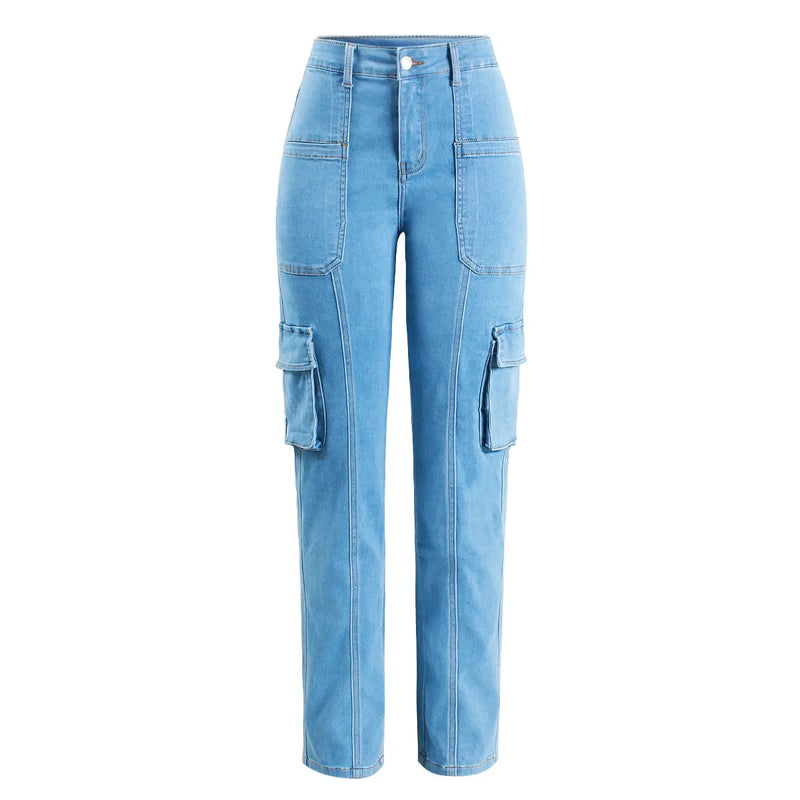 Cargo Jeans For Women Clothing Woman Solid Loose Pants Trousers