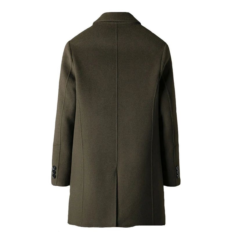 Men Wool Coat Double-sided Cashmere Winter Casual Mens