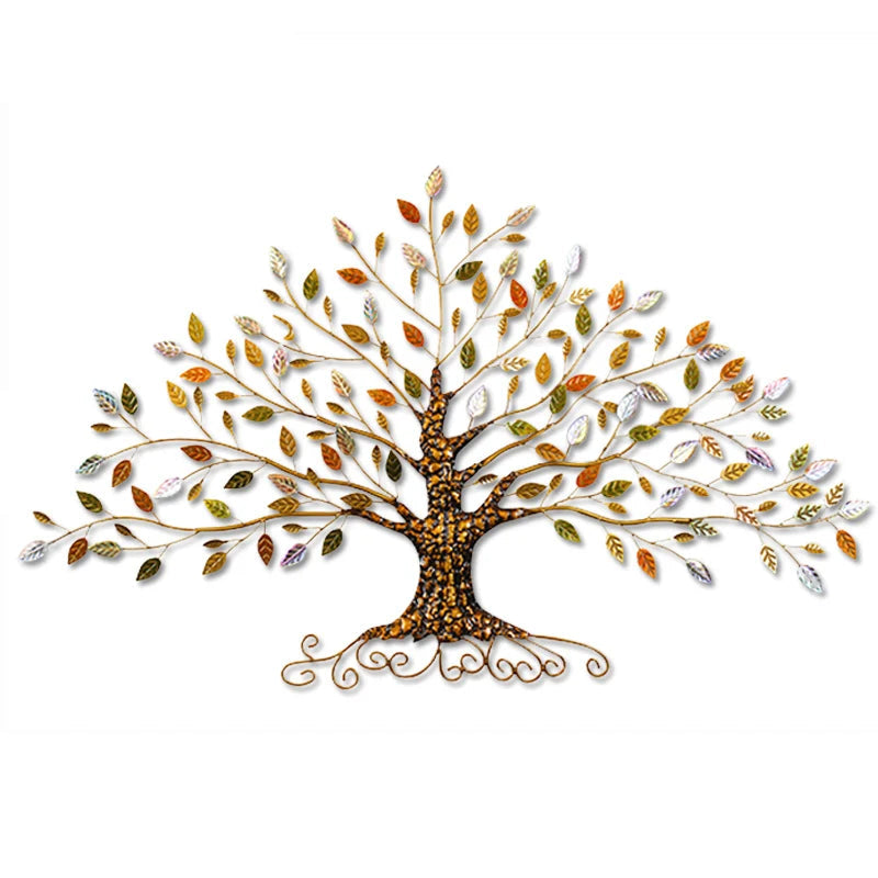 Retro Iron Rich Lucky Tree Wall Decoration Home Decor Living Room  Accessories Art