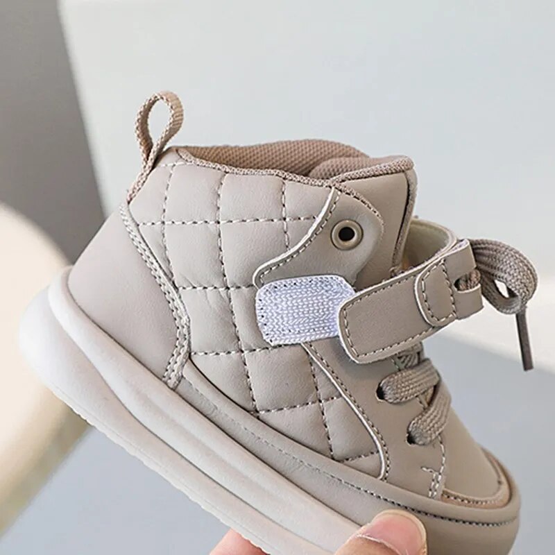 Autumn Baby Shoes Leather Toddler Boys Girls Sneakers High-help Outdoor Tennis Breathable Little Kids Sneakers