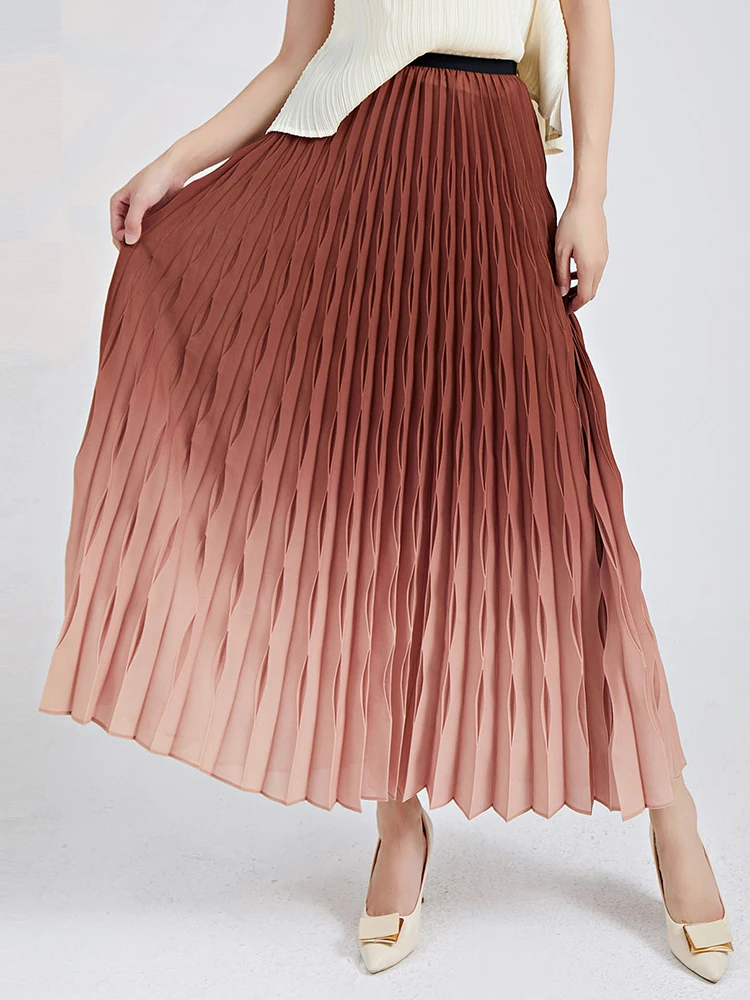 Pleated Skirt For Women Casual Waist Elegant Skirts Female Clothing Summer