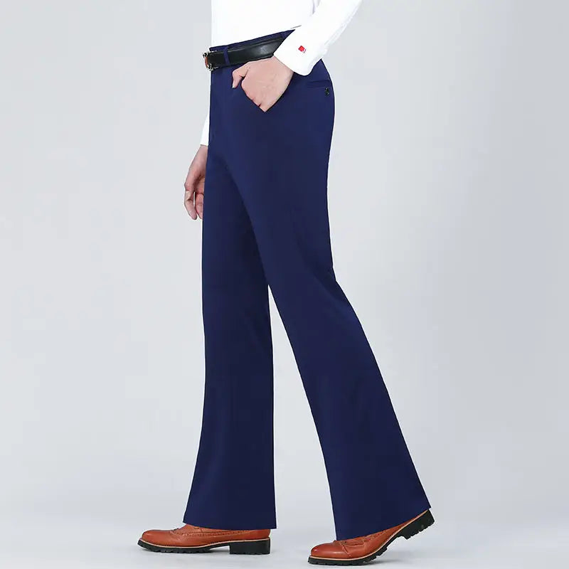 Spring Summer Men Slim Fit Elastic  Solid Men's Casual Thin Pants