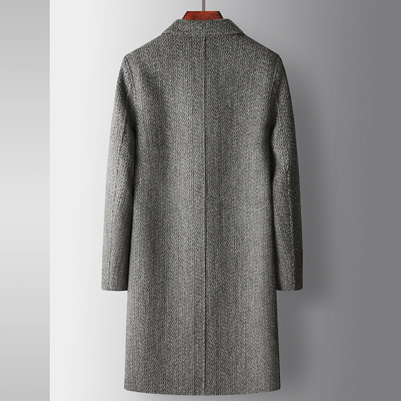 Autumn high quality wool long trench coat men male jackets overcoat