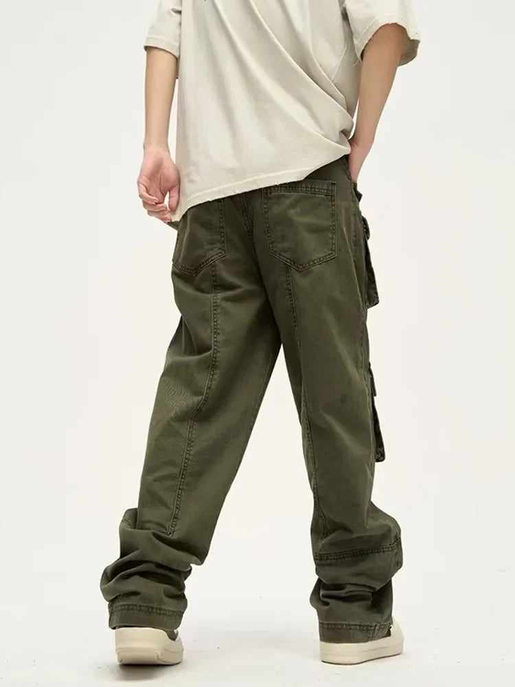 Baggy Cargo Jeans Pants For Men Clothing Straight Luxury Trousers